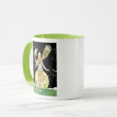 Art Deco Skater Girl in de sneeuw Mok (Voorkant links)