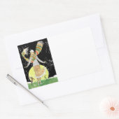 Art Deco Skater Rechthoekige Sticker (Envelop)