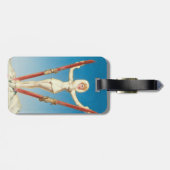 Art Deco Ski Blonde Pin Up Bagagelabel (Achterkant horizontaal)