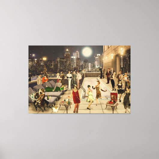 Art Déco Skyline Canvas Afdruk (Voorkant)