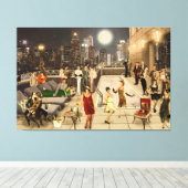 Art Déco Skyline Canvas Afdruk (Insitu (Houten vloer))