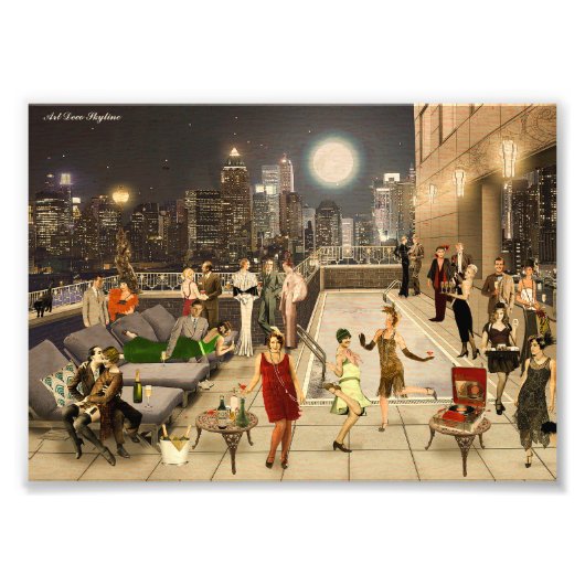 Art Déco Skyline Foto Afdruk (Voorkant)