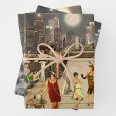 Art Déco Skyline Inpakpapier Vel (In situ)