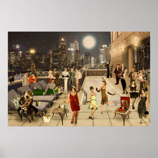 Art Déco Skyline Poster (Voorkant)