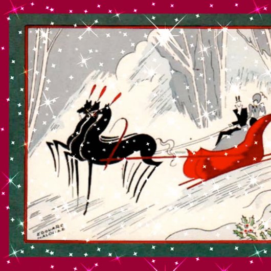Art Deco sleigh Briefkaart