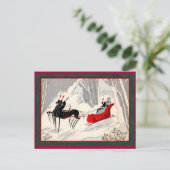 Art Deco sleigh Briefkaart (Staand voorkant)