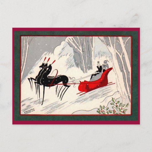 Art Deco sleigh Briefkaart (Voorkant)
