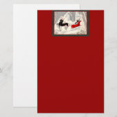 Art Deco Sleigh Ride Briefpapier (Voorkant / Achterkant)