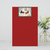 Art Deco Sleigh Ride Briefpapier (Staand voorkant)