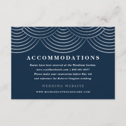 Art Deco Slingerlichten Envelopkaarten Donkerblauw Informatiekaartje