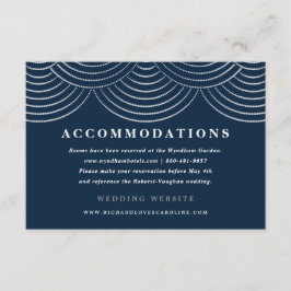 Art Deco Slingerlichten Envelopkaarten Donkerblauw Informatiekaartje