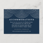 Art Deco Slingerlichten Envelopkaarten Donkerblauw Informatiekaartje (Voorkant)