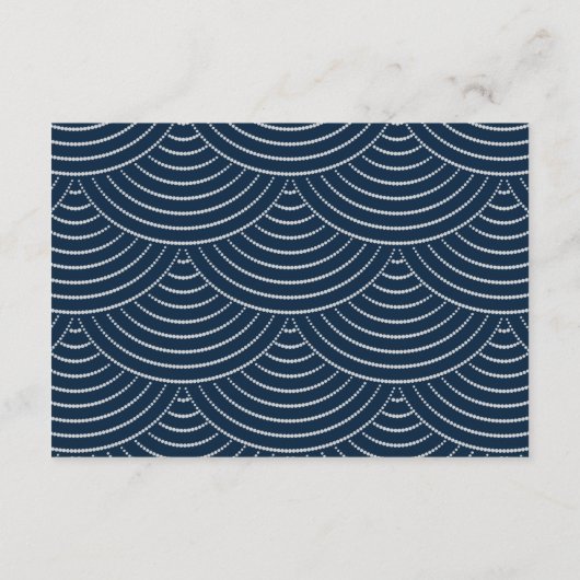 Art Deco Slingerlichten Envelopkaarten Donkerblauw Informatiekaartje (Achterkant)