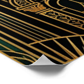 Art Deco Smaragd Halo Smaragd Troon Kat Poster (Hoek)