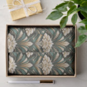 Art Deco Smaragd Verguld Bloempatroon Tissuepapier (Geschenk)