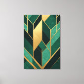 Art Deco Smaragdgroen Goud Canvas Afdruk (Voorkant)