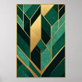 Art Deco Smaragdgroen Goud Poster (Voorkant)