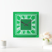 Art Deco, smaragdgroen Vierkante Klok (Huis)