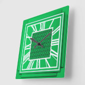 Art Deco, smaragdgroen Vierkante Klok (Hoek)