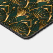 Art Deco Smaragdgroene Gouden Aangepaste Naam Bureaumat (Hoek)