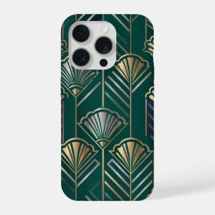 Art Deco Smaragdgroene Gouden Geometrische Vintage iPhone 15 Pro Case