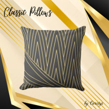 Art Deco Smokey Grey and Gold Sierkussen