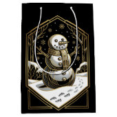 Art Deco Sneeuwman Cadeautas (Voorkant)