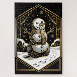 Art Deco Sneeuwman Legpuzzel