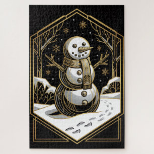 Art Deco Sneeuwman Legpuzzel