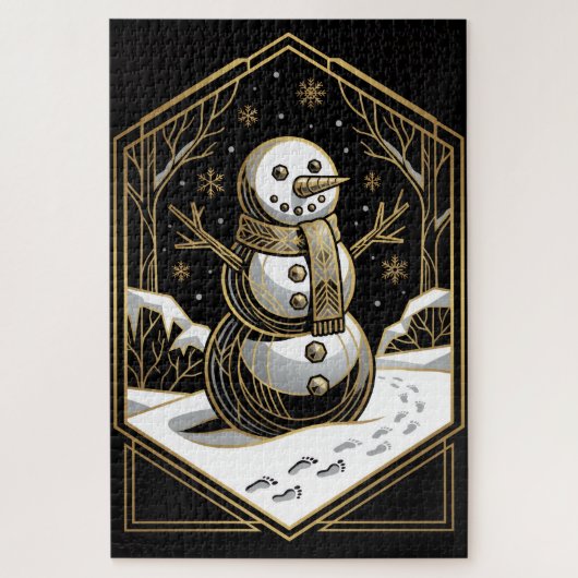 Art Deco Sneeuwman Legpuzzel (Verticaal)