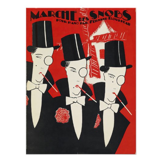 Art Deco snobs Illustratie Perfect Poster (Voorkant)