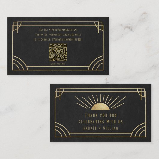 Art Deco sociale & bedankkaarten Visitekaartje (Voorkant / Achterkant)