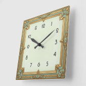 Art Deco Soft Mint Vierkante Klok (Hoek)