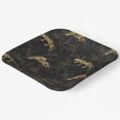 Art deco Sophisticated Black en Gold leopard Papieren Bordje (Gebogen)