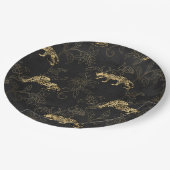 Art deco Sophisticated Black en Gold leopard Papieren Bordje (Gekanteld)