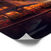 Art Deco South Florida City Skyline Scène Poster (Hoek)