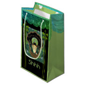 Art deco soyons discreet vrouw  groen zwart klein cadeauzakje (Voorkant Gekanteld)