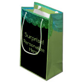 Art deco soyons discreet vrouw  groen zwart klein cadeauzakje (Achterkant Gekanteld)