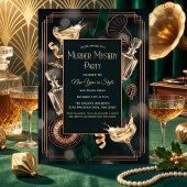 Art Deco Speakeasy Murder Mystery New Year Party Kaart