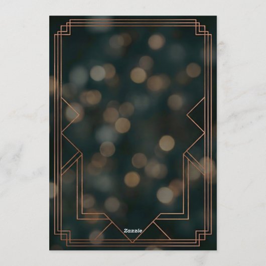 Art Deco Speakeasy Murder Mystery New Year Party Kaart (Achterkant)