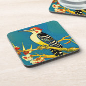 Art Deco Specht Coasterset Bier Onderzetter (Linkerzijde)