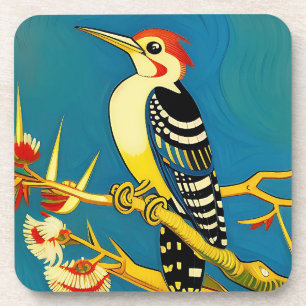 Art Deco Specht Coasterset Bier Onderzetter