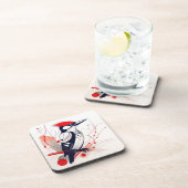 Art Deco Specht Harde plastic onderzetters set (Rechterzijde)