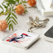 Art Deco Specht Sleutelhanger (Zijkant)