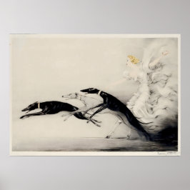 Art Deco SPEED II van de Franse schilder Louis Ica Poster