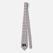 Art Deco Speelkaart Kleuren v3 Monogram Stropdas (Voorkant)