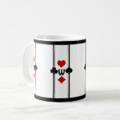 Art Deco Spelen Kaart Kostuums met Monogram Koffiemok (Voorkant links)