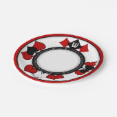 Art Deco Spelen Kaart Kostuums - Monogrammed Papieren Bordje (Gekanteld)