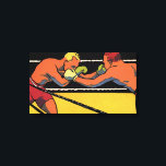 Art Deco Sports Boxing, Boxers Punch Canvas Afdruk<br><div class="desc">illustratiesport boxing ontwerp met twee strijders,  mannen die elkaar slaan,  boxers in de ring.</div>