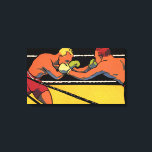 Art Deco Sports Boxing, Boxers Punch Canvas Afdruk<br><div class="desc">illustratiesport boxing ontwerp met twee strijders,  mannen die elkaar slaan,  boxers in de ring.</div>